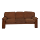Brown Velvet 3-Seater Sofa by Mobil Girgi, 1970s