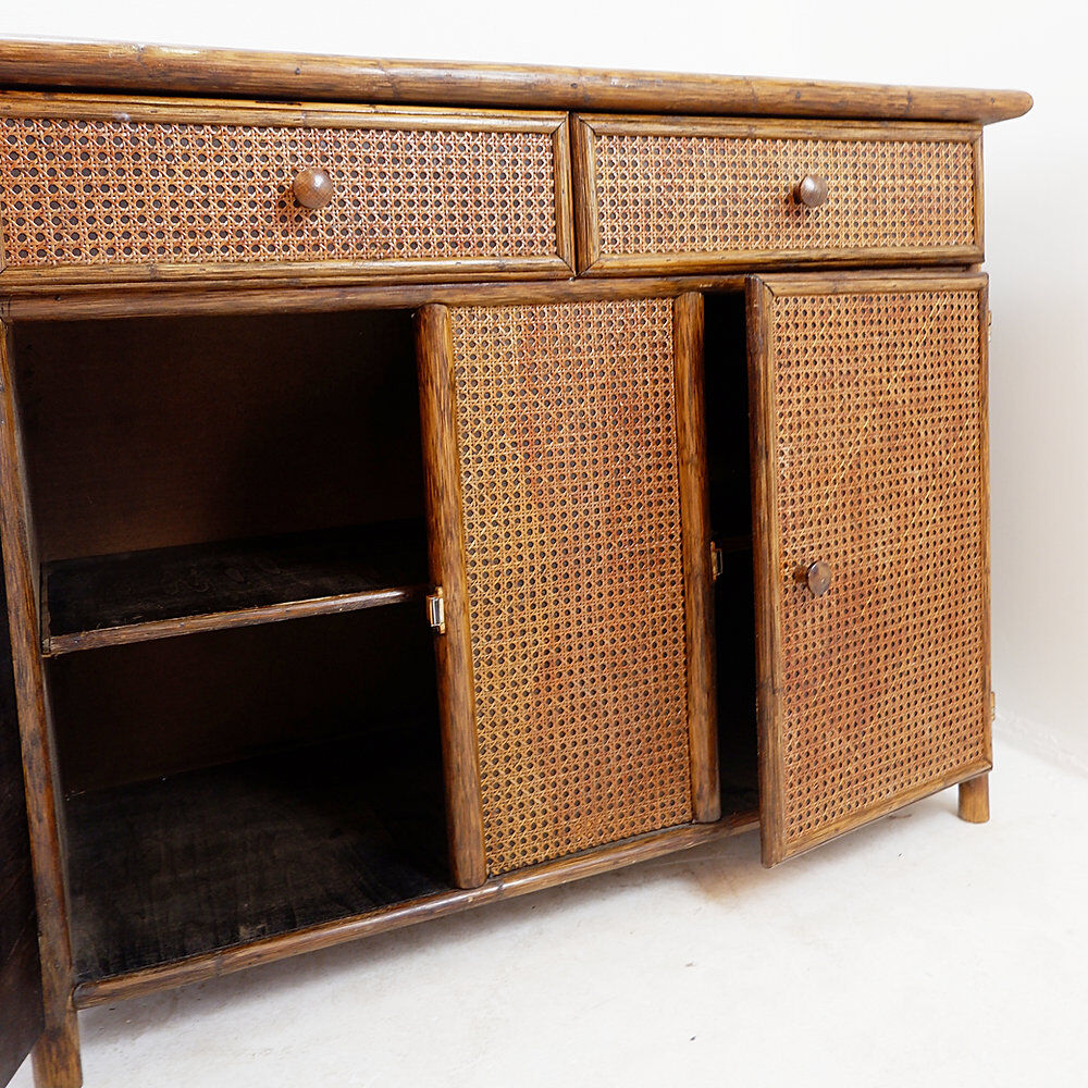 Mid-century bamboo and rattan buffet - 1960s