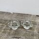 Pair of vintage glass heart candle holders