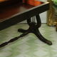 Lyre leg stool with storage, lion paw feet, English style.