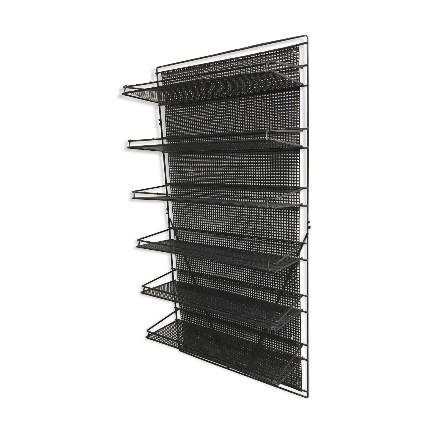 50s shop perforated metal wall shelf