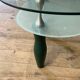 Glass and organic wood coffee table
