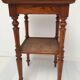 Guéridon table appoint en bois et osier vintage