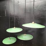Enameled sheet metal pendant lights
