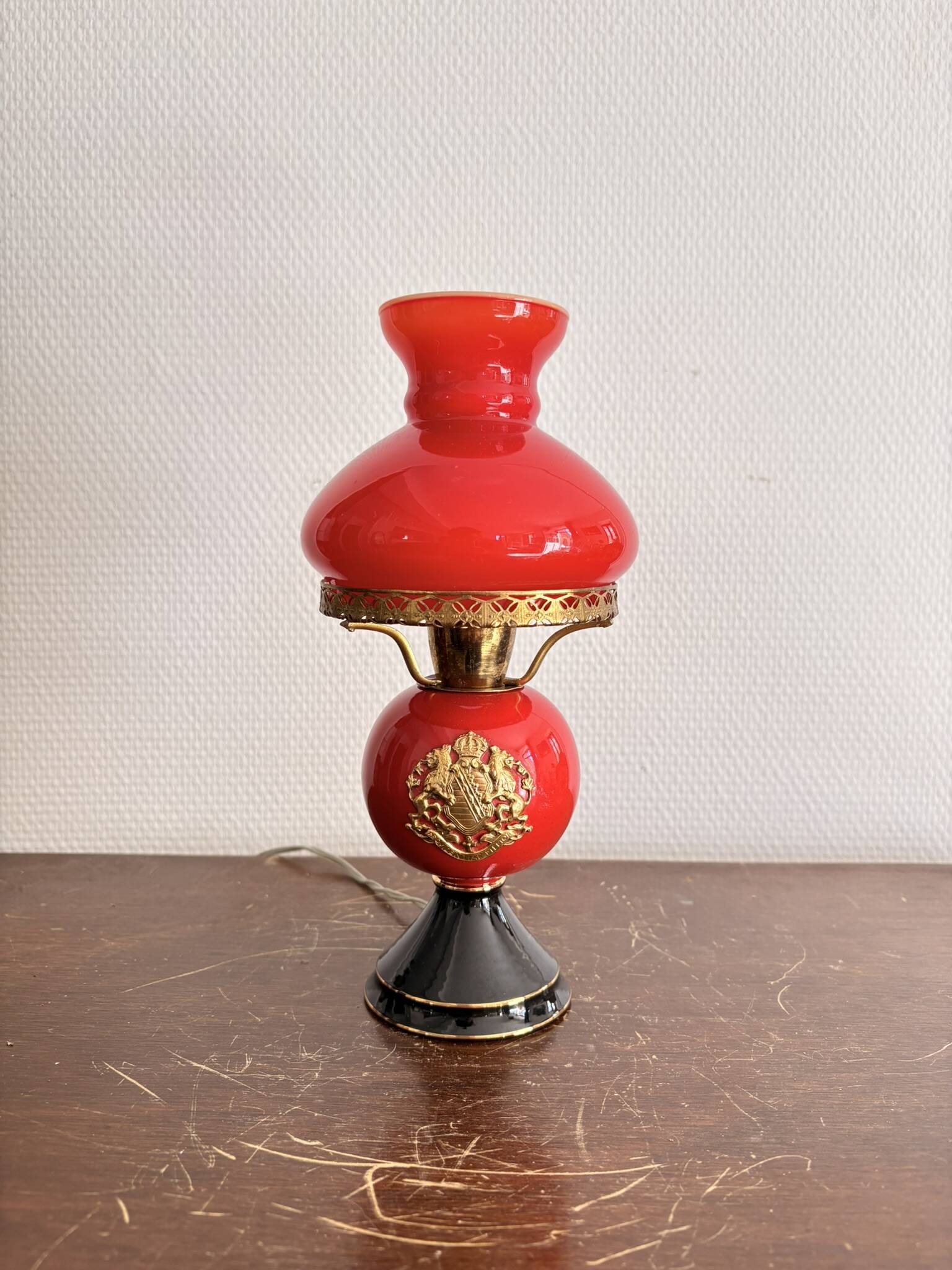 Opaline Table Lamp Florence Italy Fiorentine Vintage 1960 Napoléon III