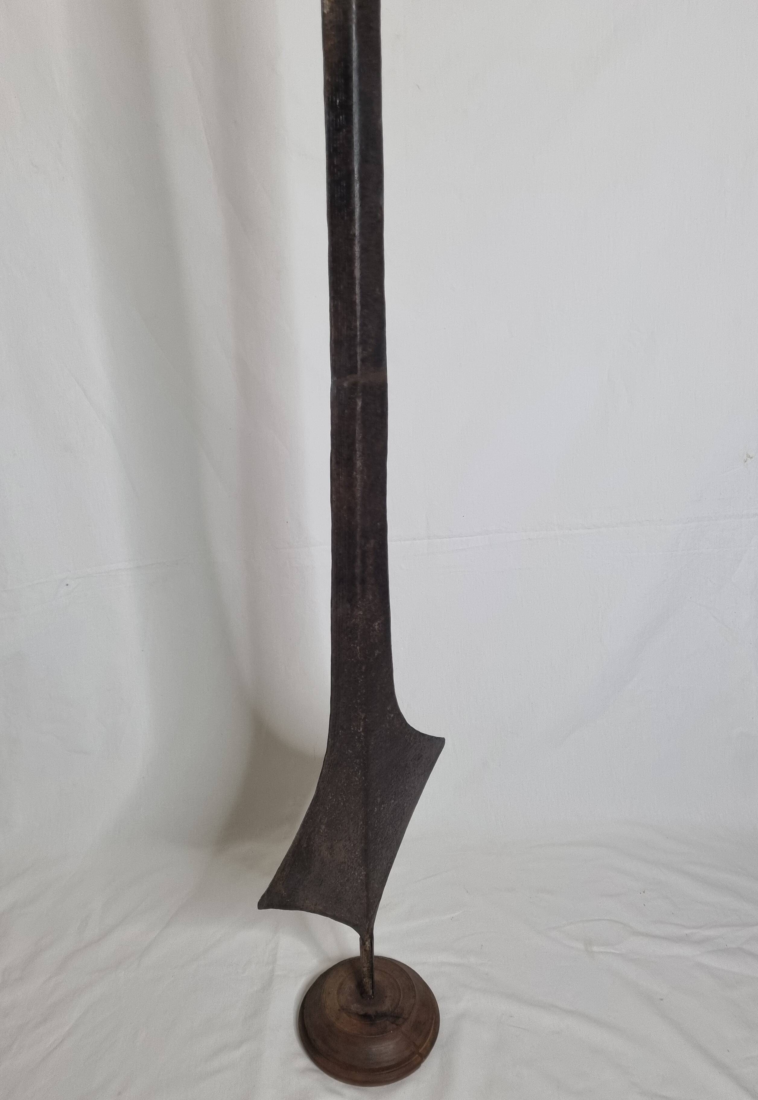 Large Topoké coin, also known as Liganda, wrought iron, sculptural, late 19th century, 160 cm