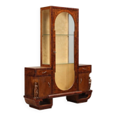 Vintage display cabinet in burl veneer, design, Italy, 1920s-1930s