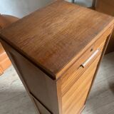 Vintage oak curtain filing cabinet