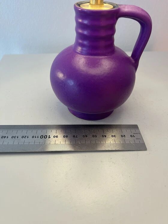 Expressive table lamp in Plum Black made from a vintage design vase by WGP.