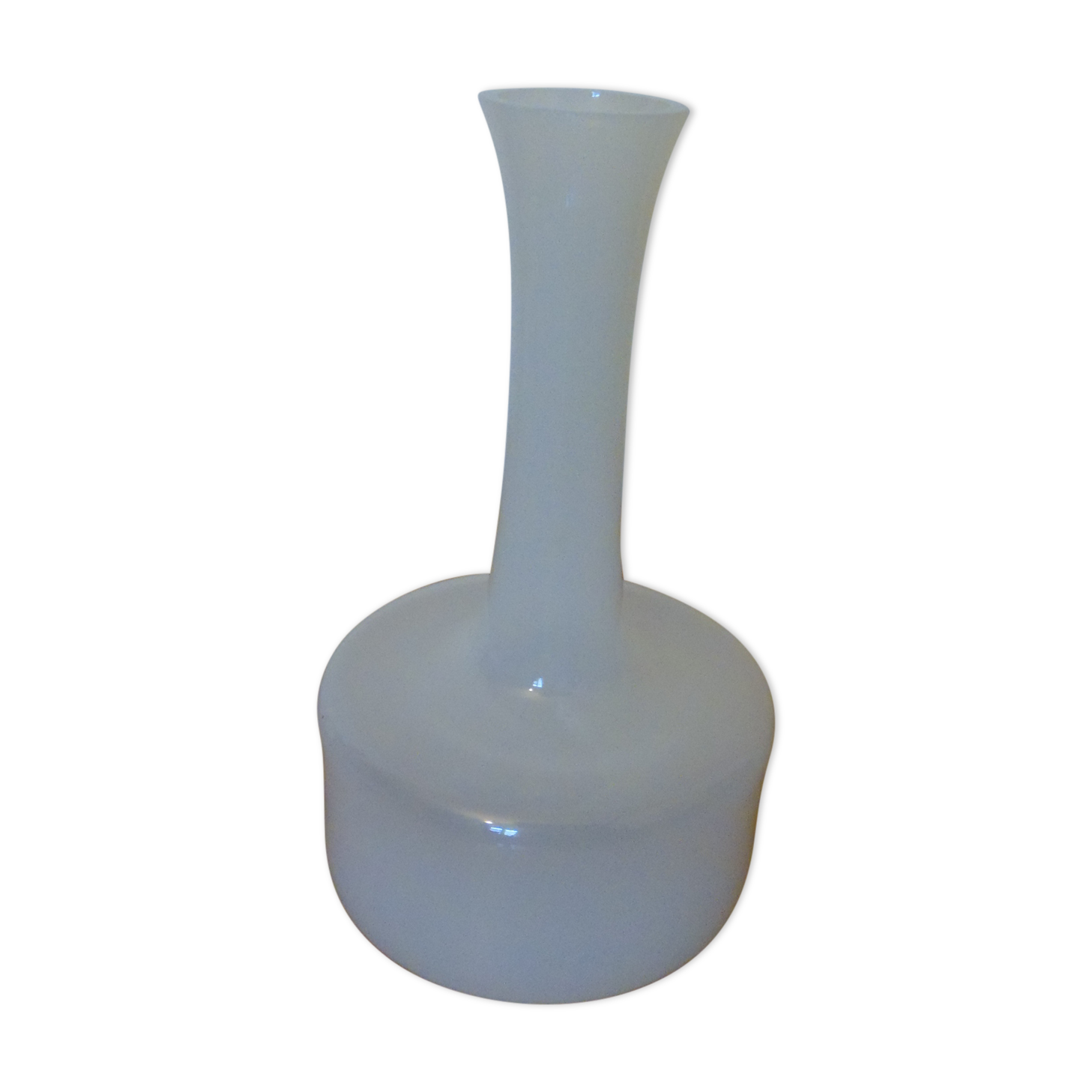 White lacquered glass vase