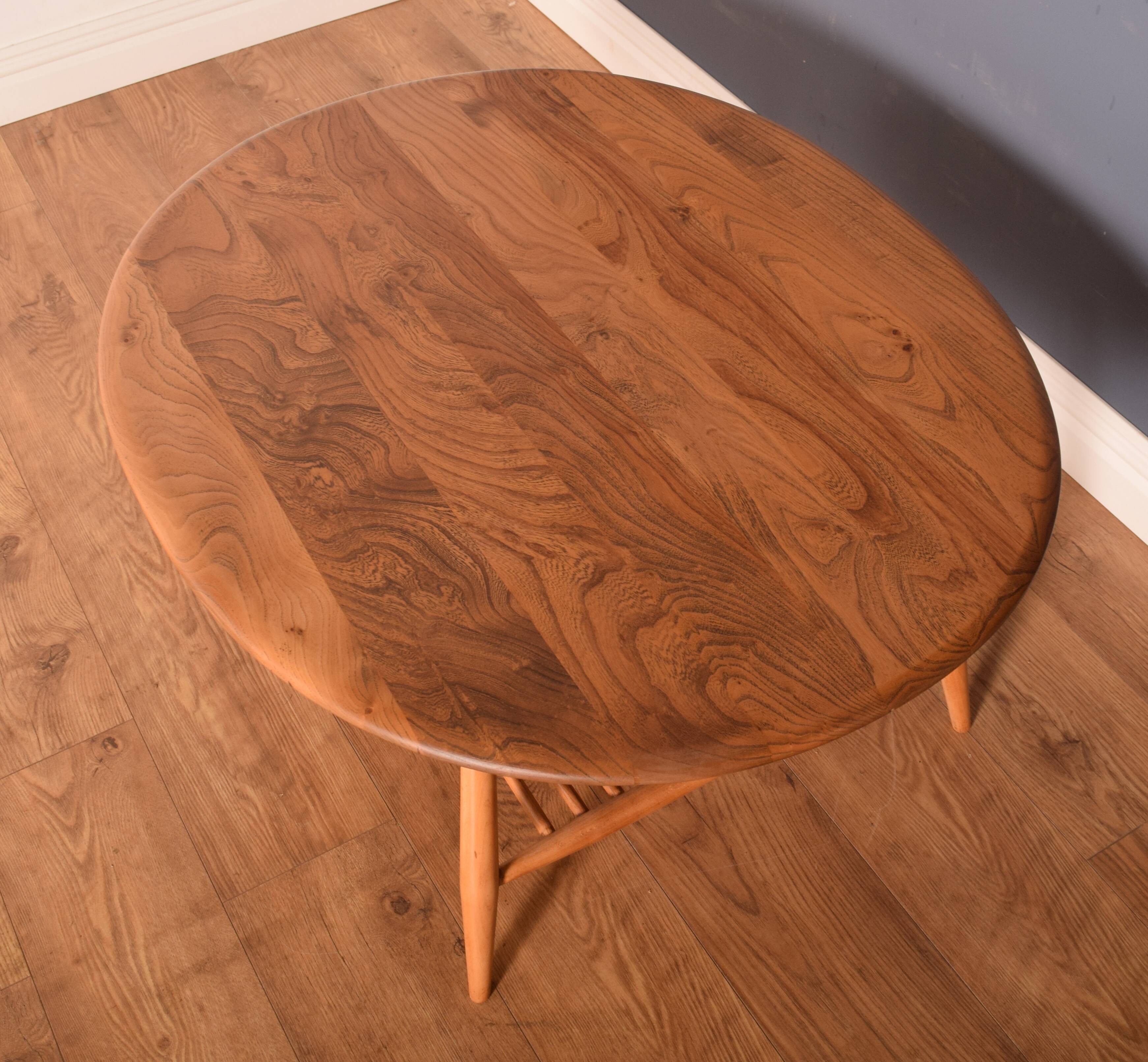 Table à souper ovale vintage vintage elm retro ercol 454 avec porte-magazines
