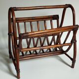Vintage 1960s rattan magazine holder