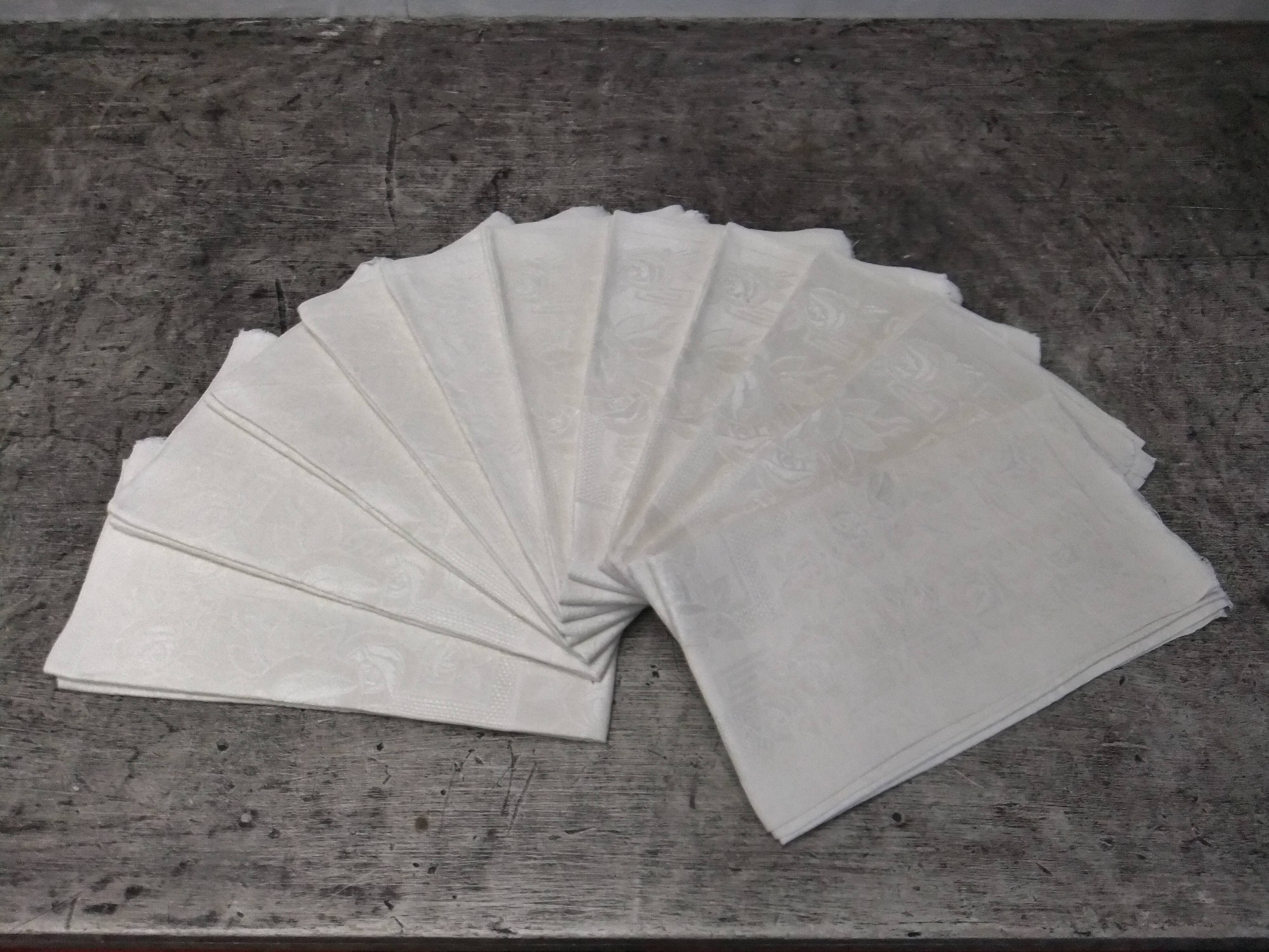 Old art nouveau damask napkins foral 60 cm