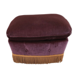 Eggplant velvet pouf