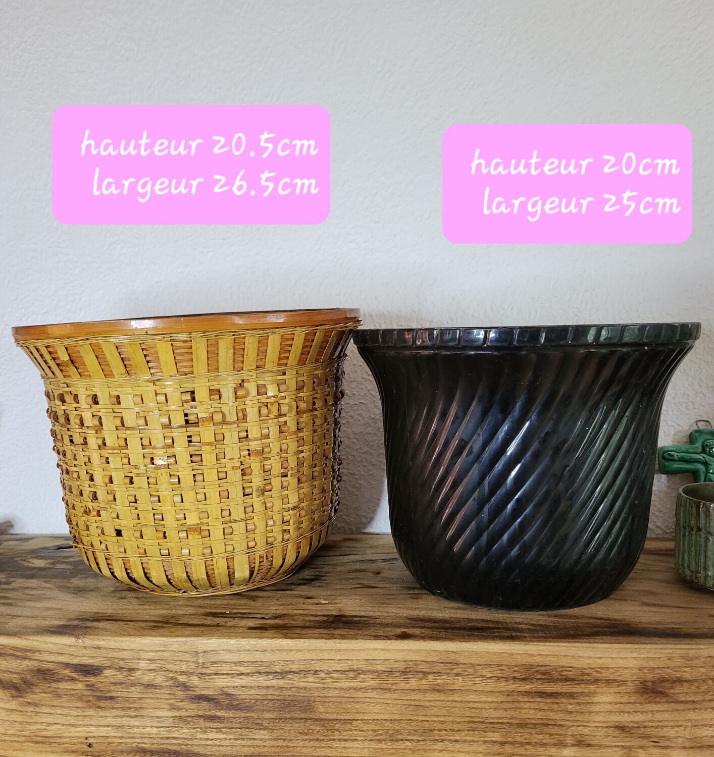 Cache pot en rotin