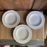 Lot of 3 plates of fine porcelain soup from Limoges de Bernardaud