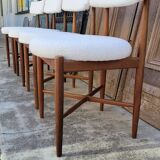 Series of 4 design Scandinavian teak chairs