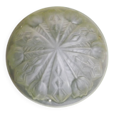 French Art Deco White Pate De Verre Platformer With Abstract Tulip Design 5145