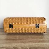 Sac à main valisette rotin vintage