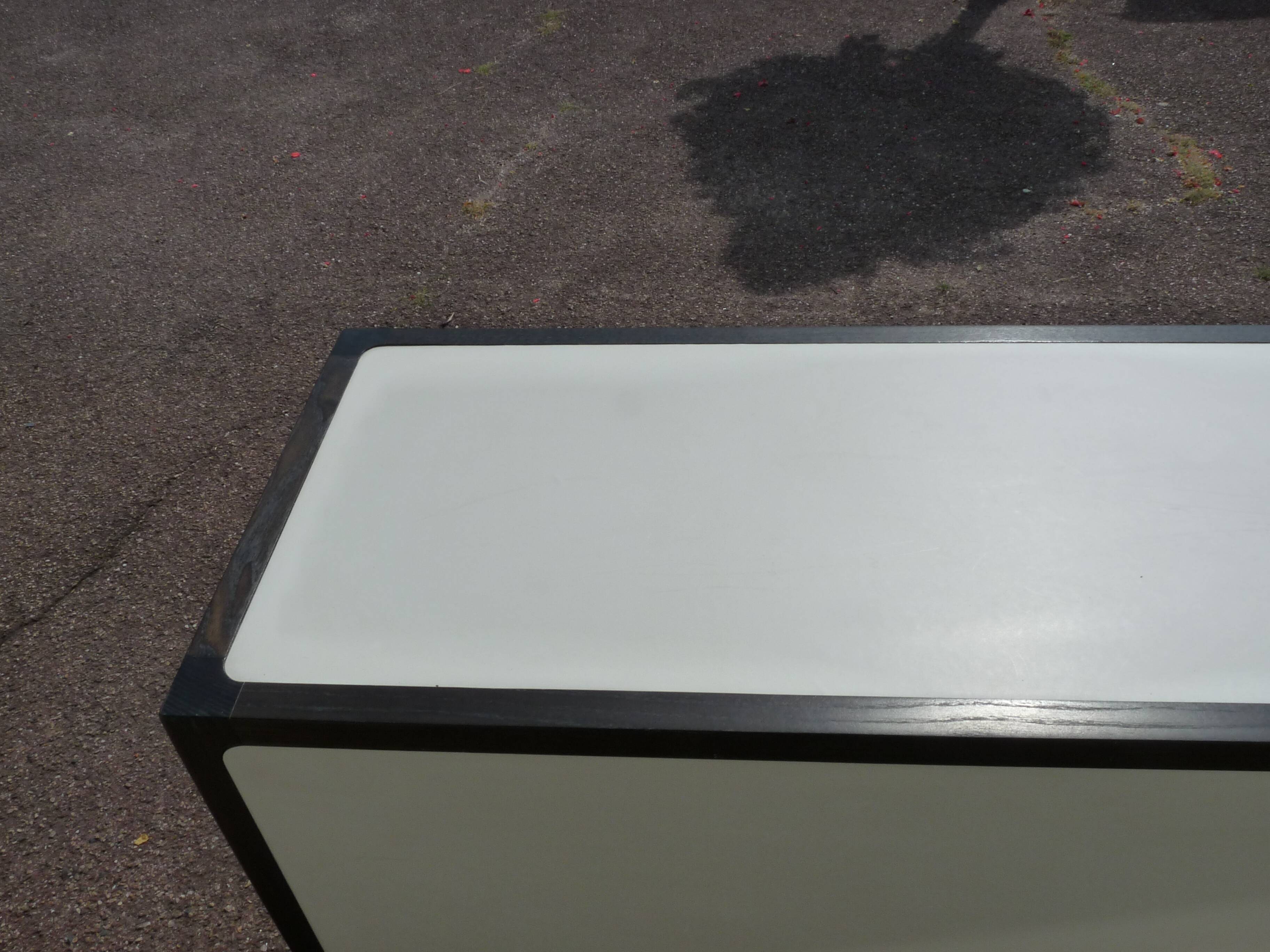 Wooden Sideboard - "Stollenlinie Brasilia" - German - 1960 - White - Black