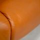 Sofa "space age". Leather, fiberglass, foam, steel. Circa 1970. Orange.