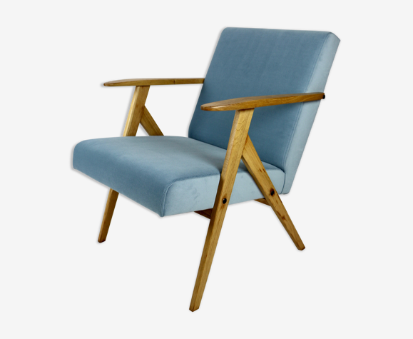 Fauteuil bleu clair, années 1970