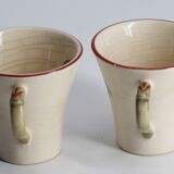 Set of 2 cups rooster and hen niderviller