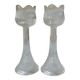 Pair of glass candlesticks