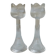 Pair of glass candlesticks