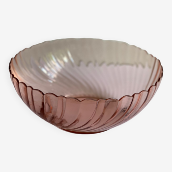 Vintage pink glass salad bowl