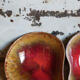 Four bowls free-form cups with French metal enamel