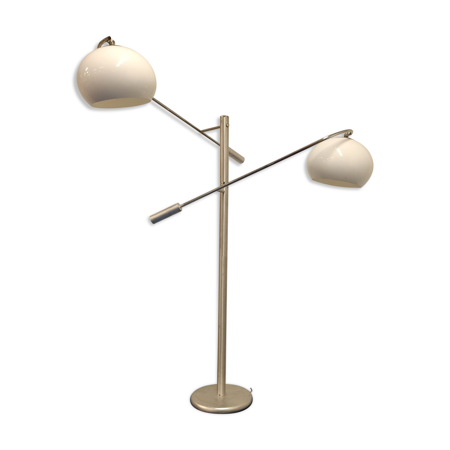 Lampadaire seventies en aluminium et chrome