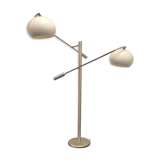 Lampadaire seventies en aluminium et chrome