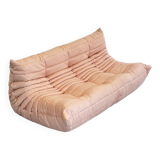 Baby Pink Alcantara 3-Seater Togo by Michel Ducaroy
