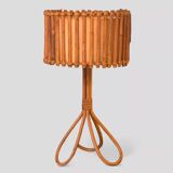1950s tripod rattan lamp H47