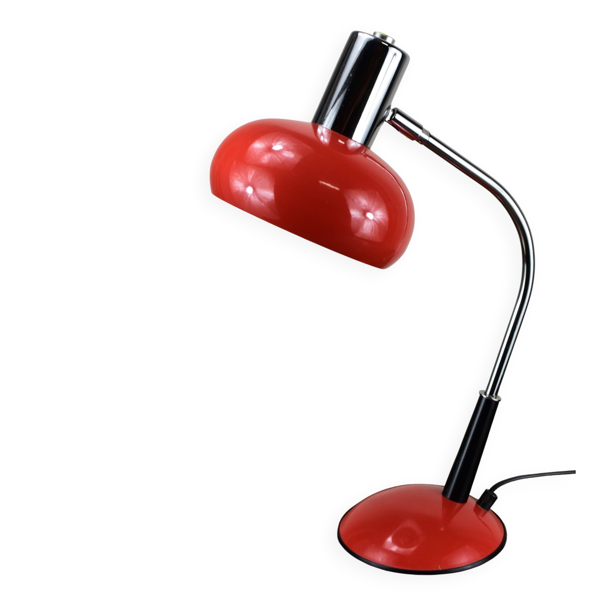 red vintage desk lamp