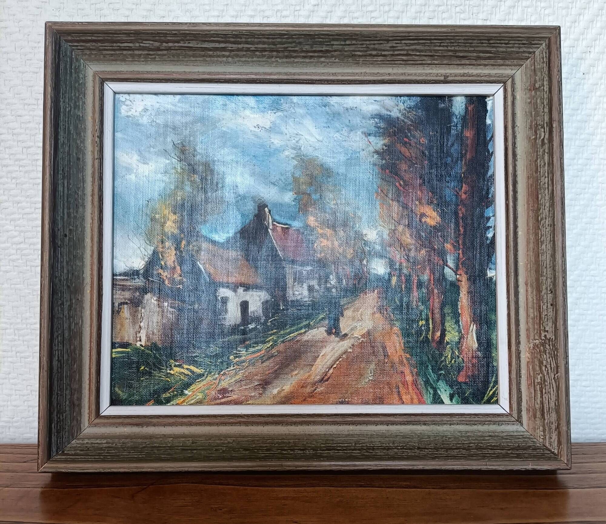 Framed reproduction painting of the painting "The Road" Maurice de Vlaminck
