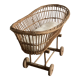 Antique toy, wicker doll cradle