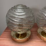Pair of vintage globe wall lights