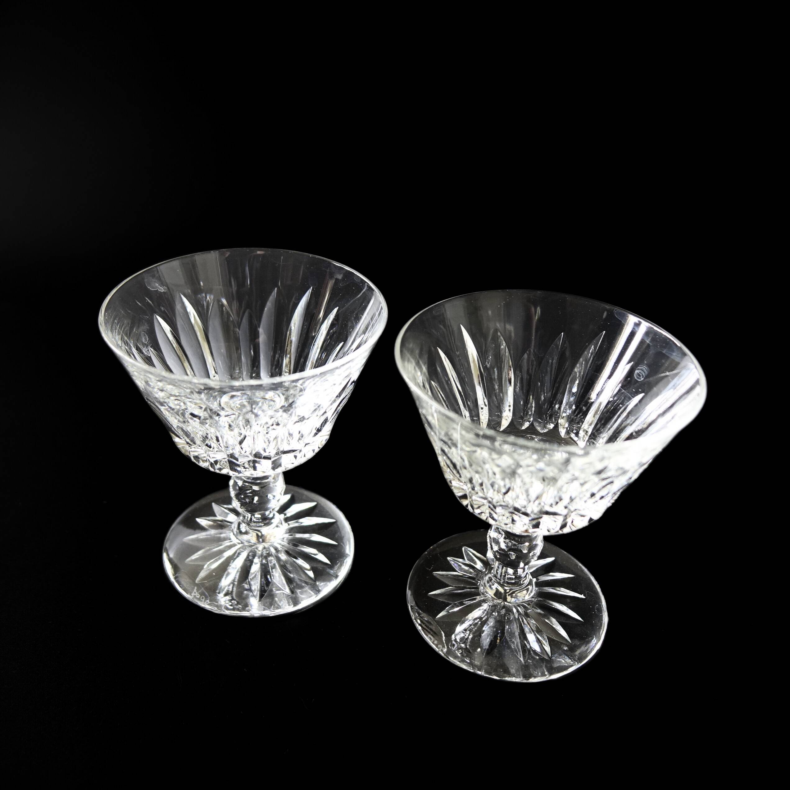 "Pyramid" crystal liquer glass designed by Fritz Kallenborg for Kosta Boda Sweden mid-century. Price