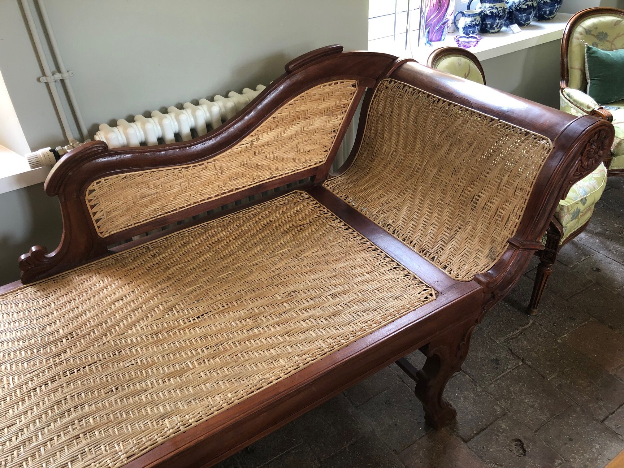 meridian wood and wicker braided colonial style