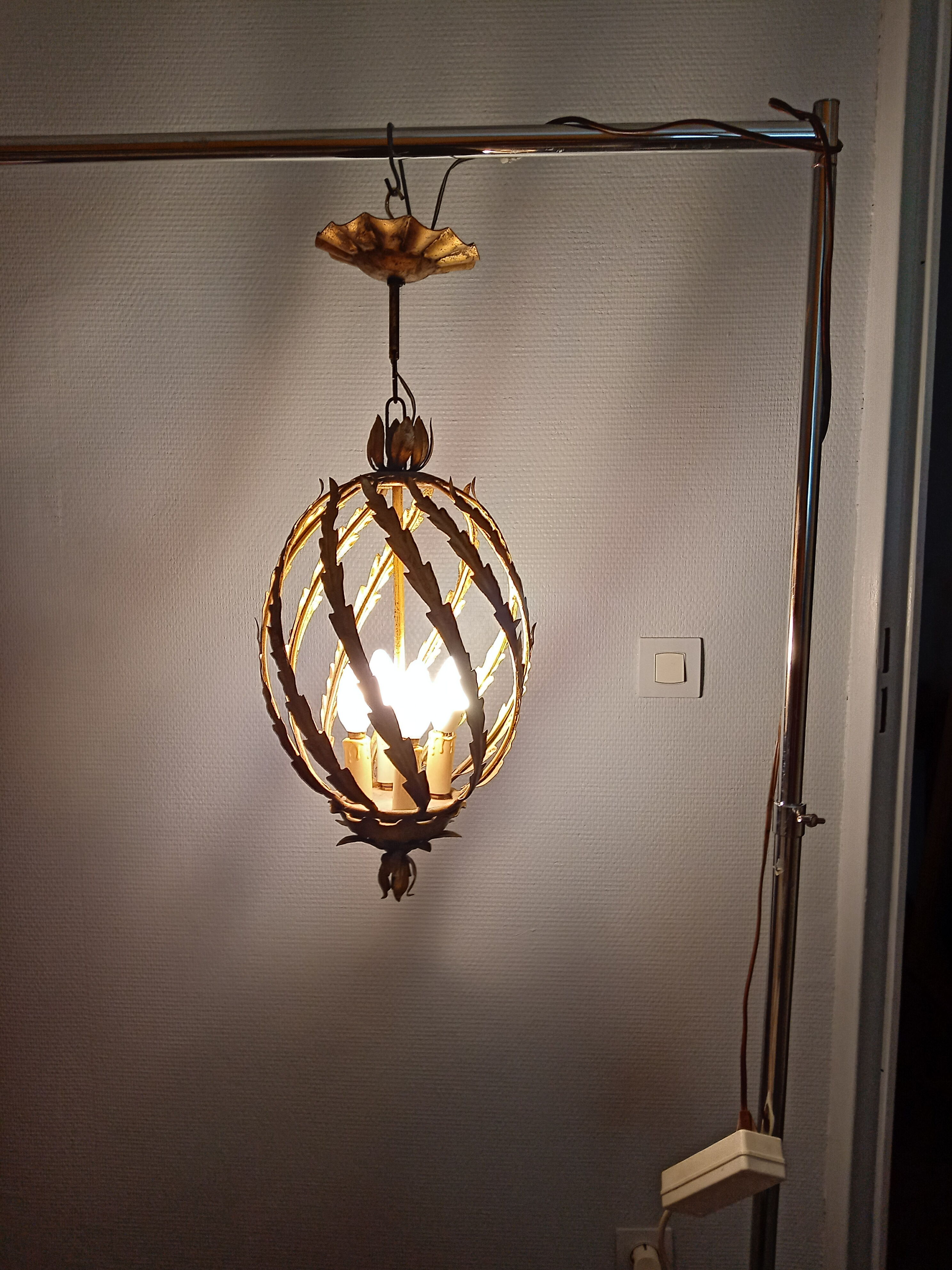 Gold metal chandelier
