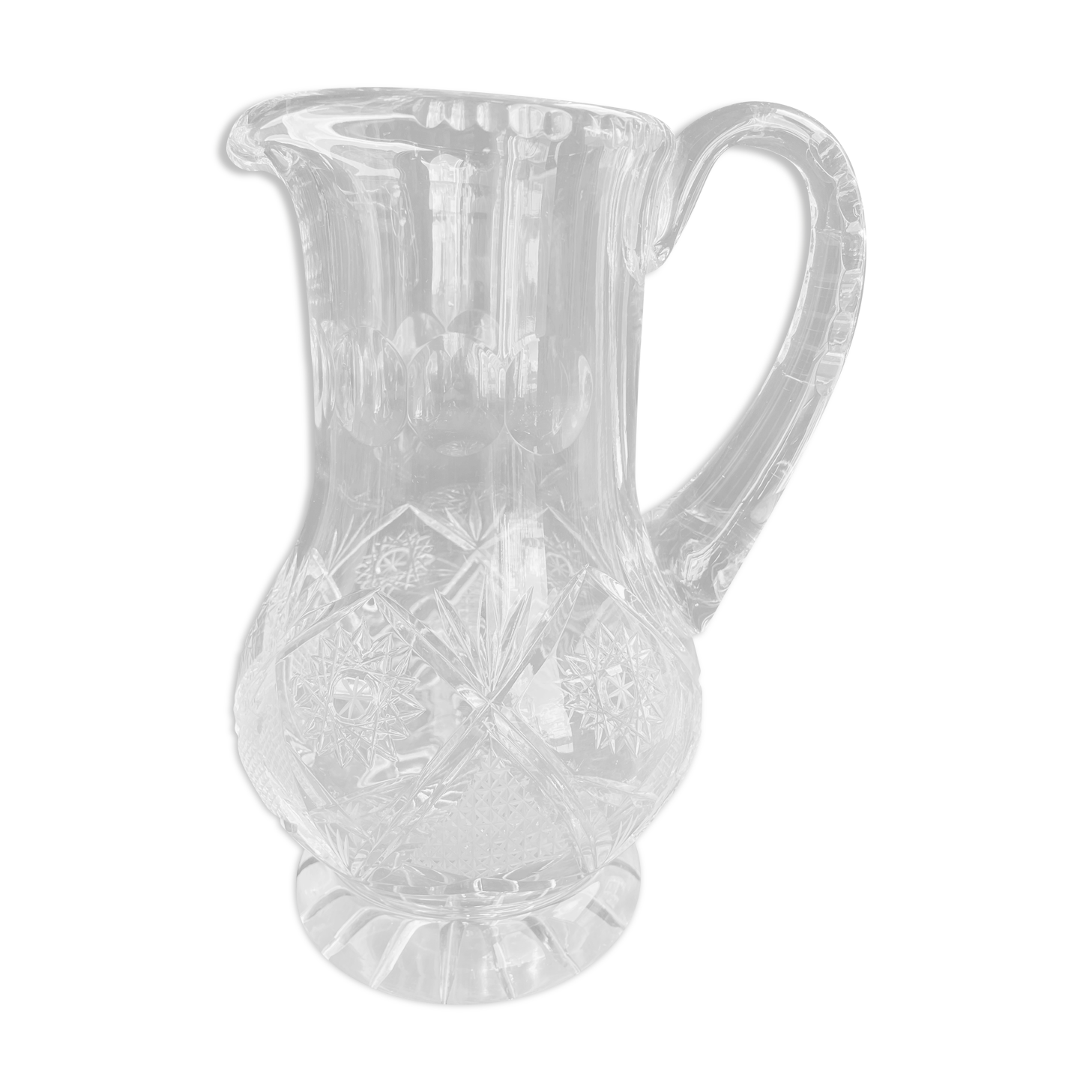 Bohemian - Water broc or orangeade (1) - Crystal blown and cut