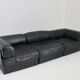 De Sede DS 88 modular sofa black leather patchwork Switzerland 1970s