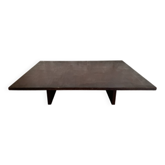 Table basse Japandi en bambou et coin par Axel Vervoordt, Belgique 1980