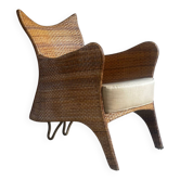 Fauteuil en rotin organique – pièce sculpturale