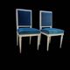 Série de 4 chaises style Louis XVI velours bleu