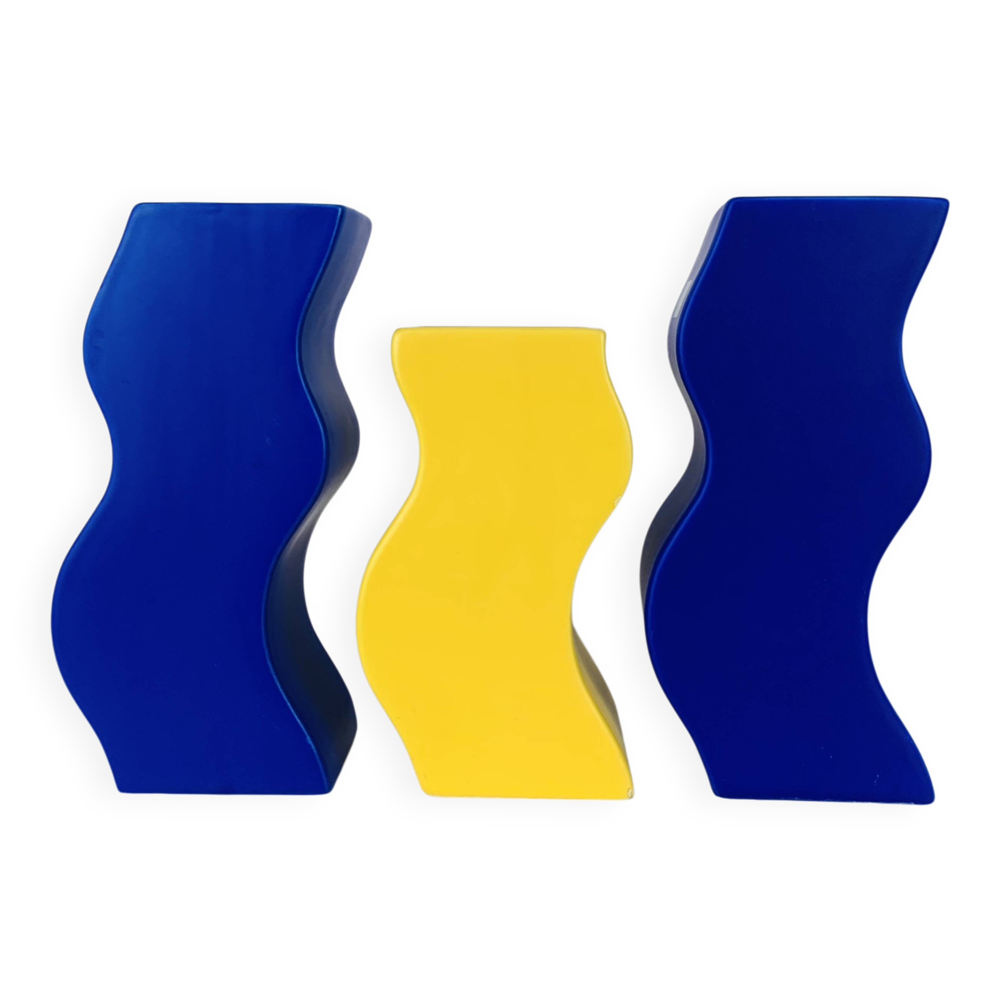 Trio of Asa vases, 1980s ceramic, vintage Memphis style