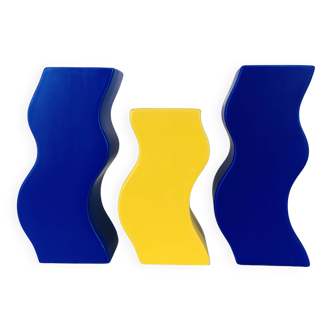 Trio of Asa vases, 1980s ceramic, vintage Memphis style