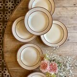 Lot of 6 old soup plates from the Longchamp factory
